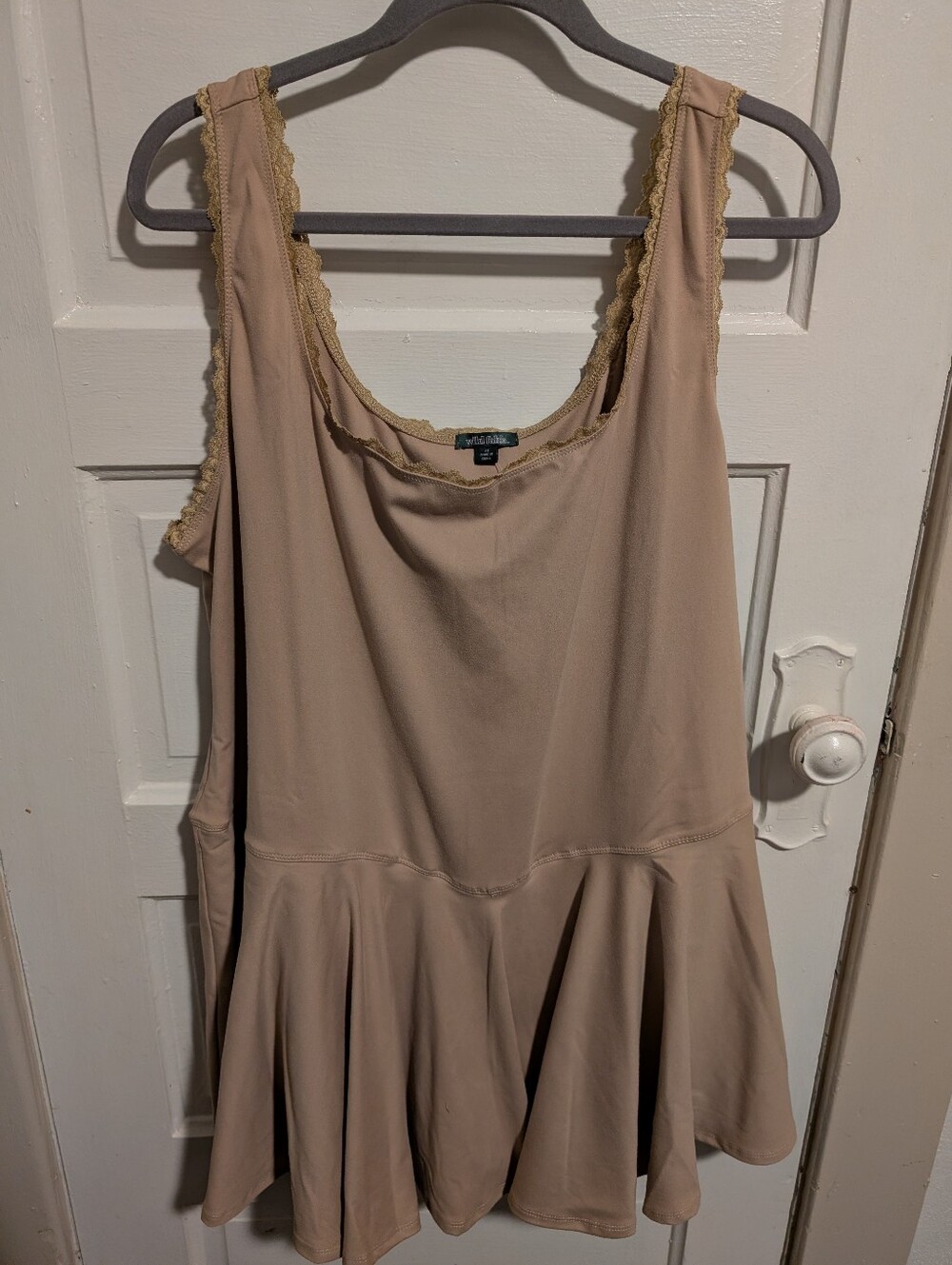 Drop Waist Beige Lace-Trim Sleeveless Skort Dress NWT Wild Fable